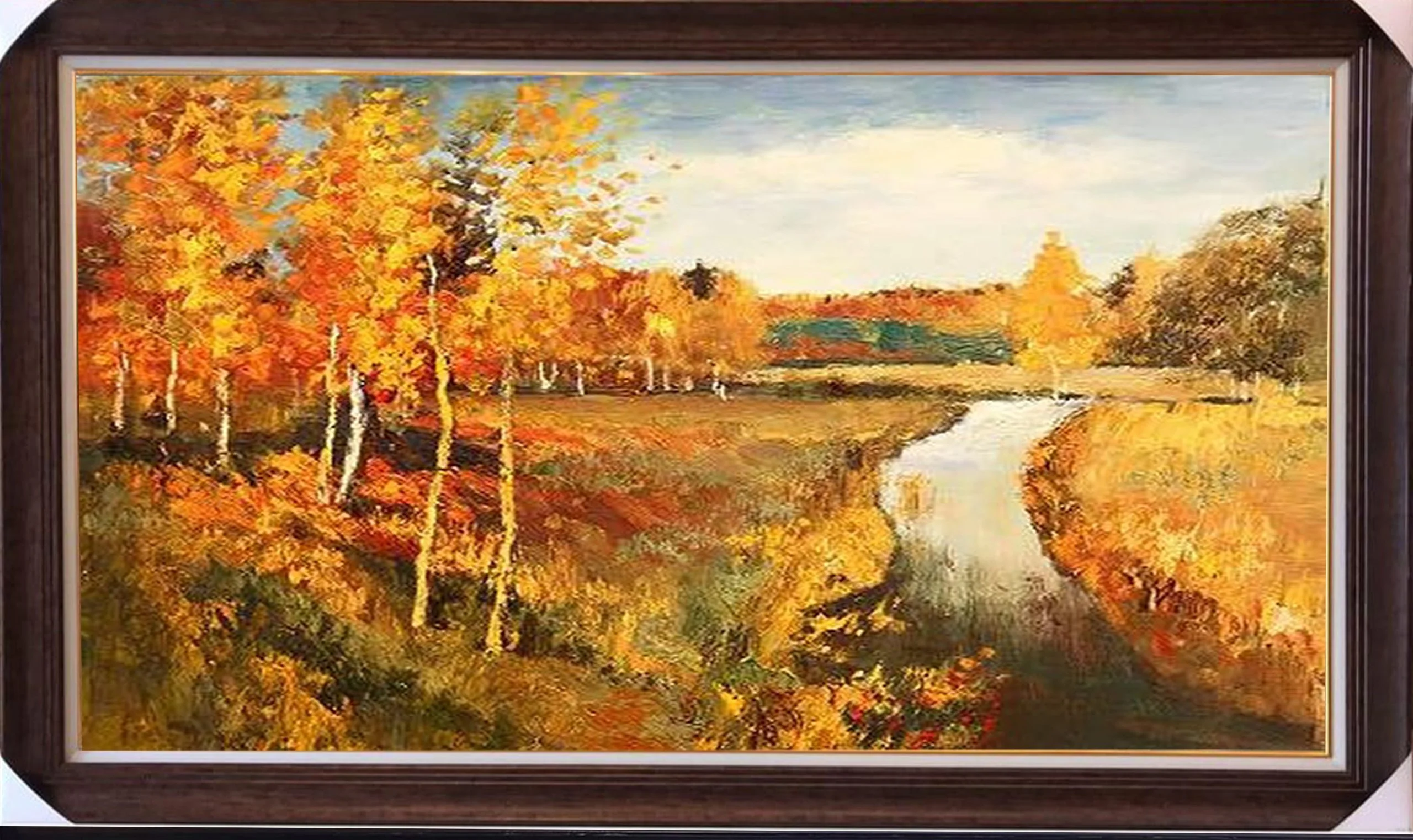 Tranh phong cảnh mùa thu vàng levintan tranh sơn dầu mùa thu vàng thơ mộng