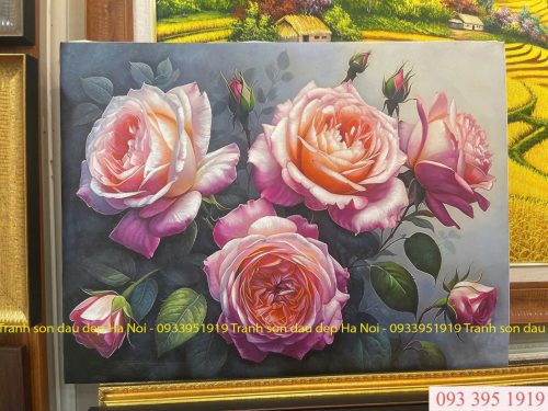 Tranh Sơn Dầu Hoa Hoa Hồng - Tranh Hoa Hồng Nghệ Thuật 83